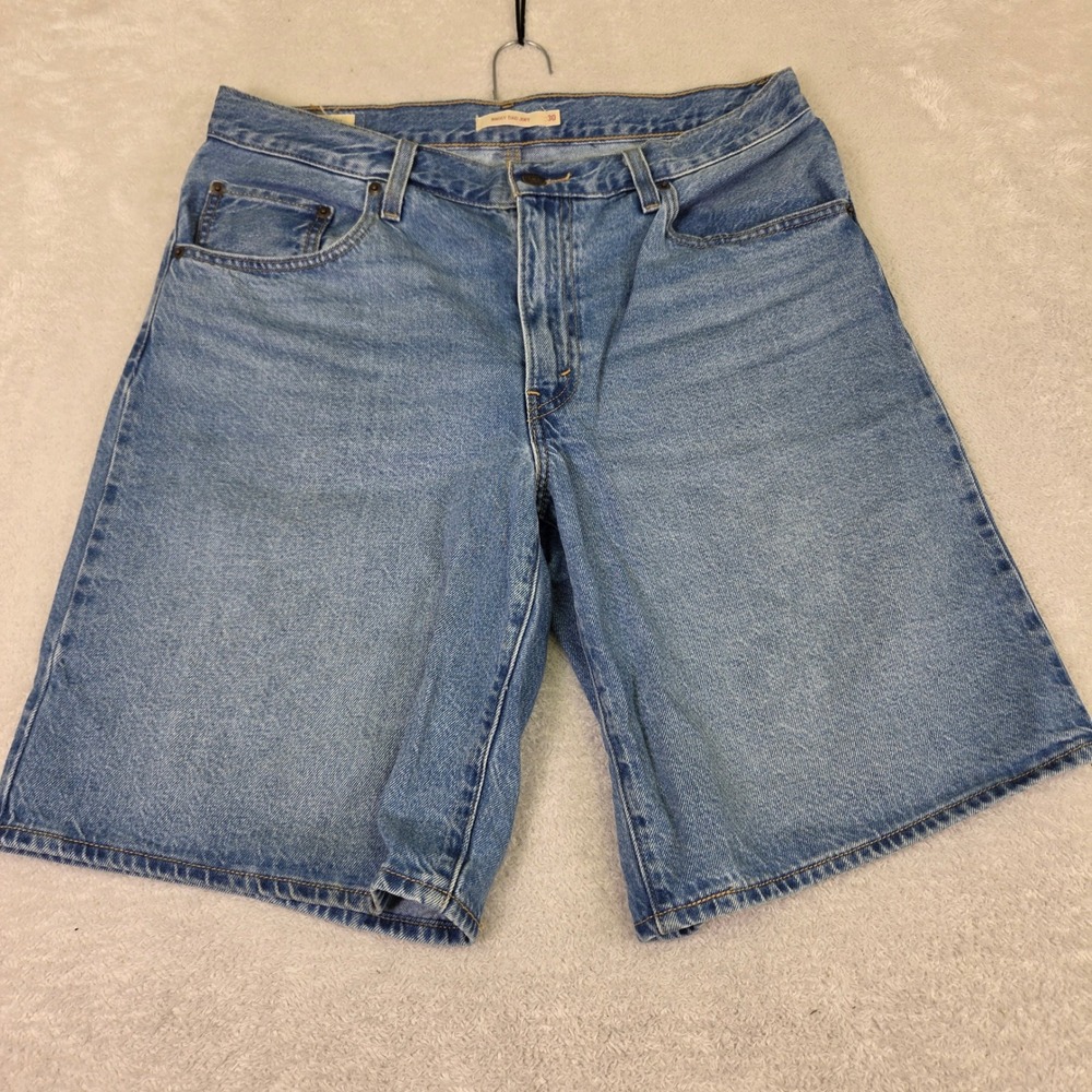 Levis Premium Baggy Dad Jort Light Wash Blue Denim Shorts Mens 30 4505